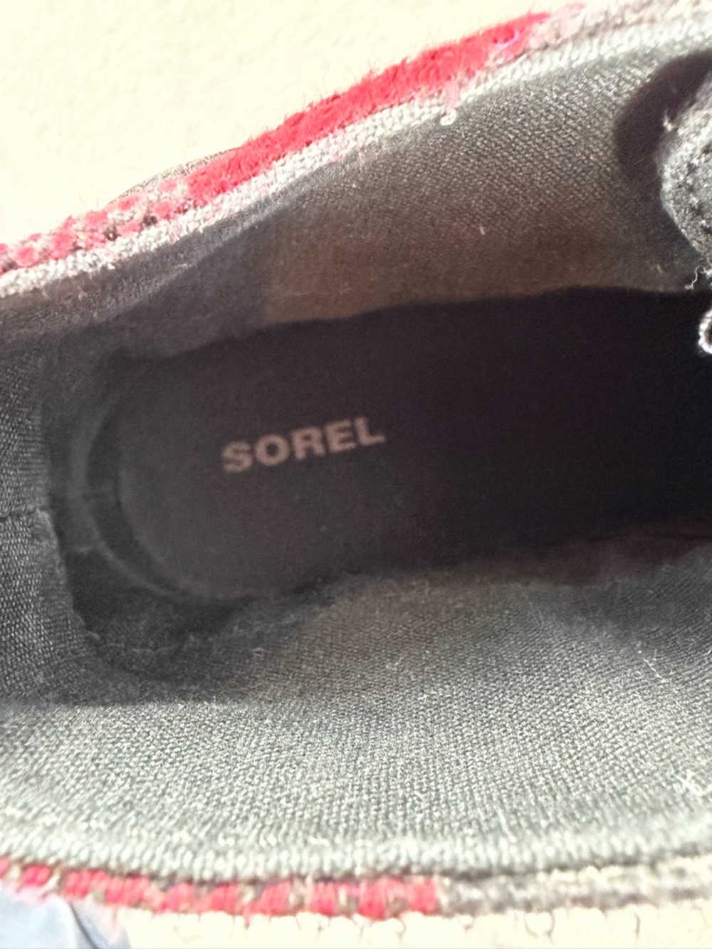 Sorel Out 'n About‎ Buffalo Plaid Waterproof Boots in Black Red Size 6 - Picture 11 of 12